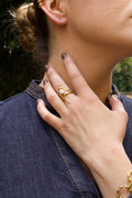 Luna - Bague Strass Doré Bague