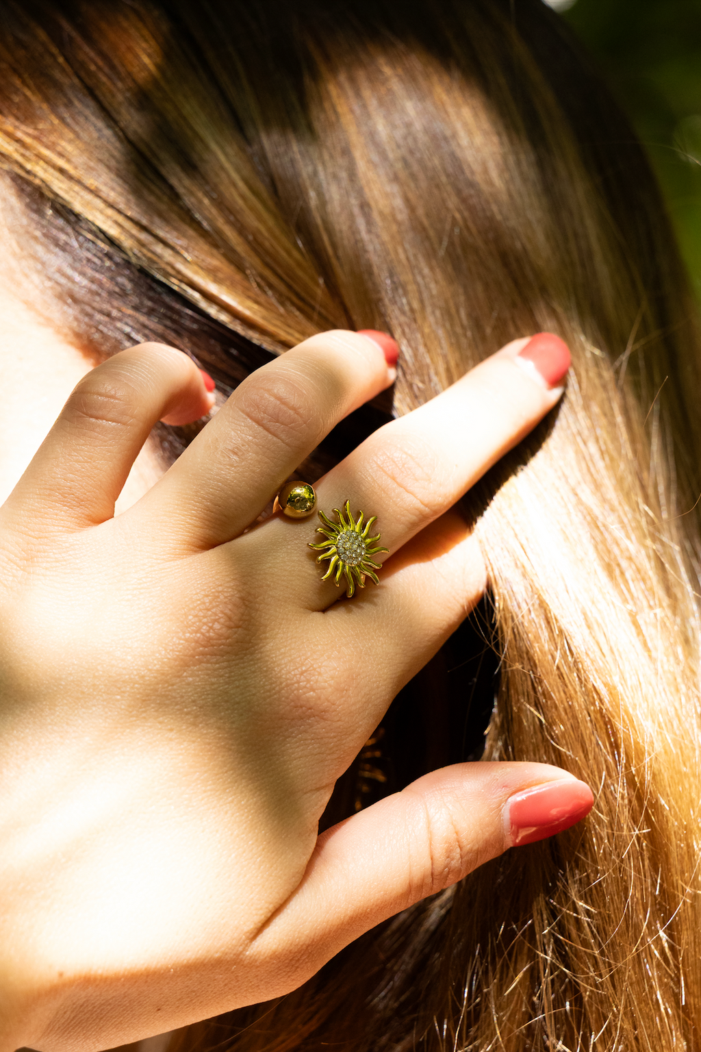 Sunset - Bague Soleil à Strass Bague