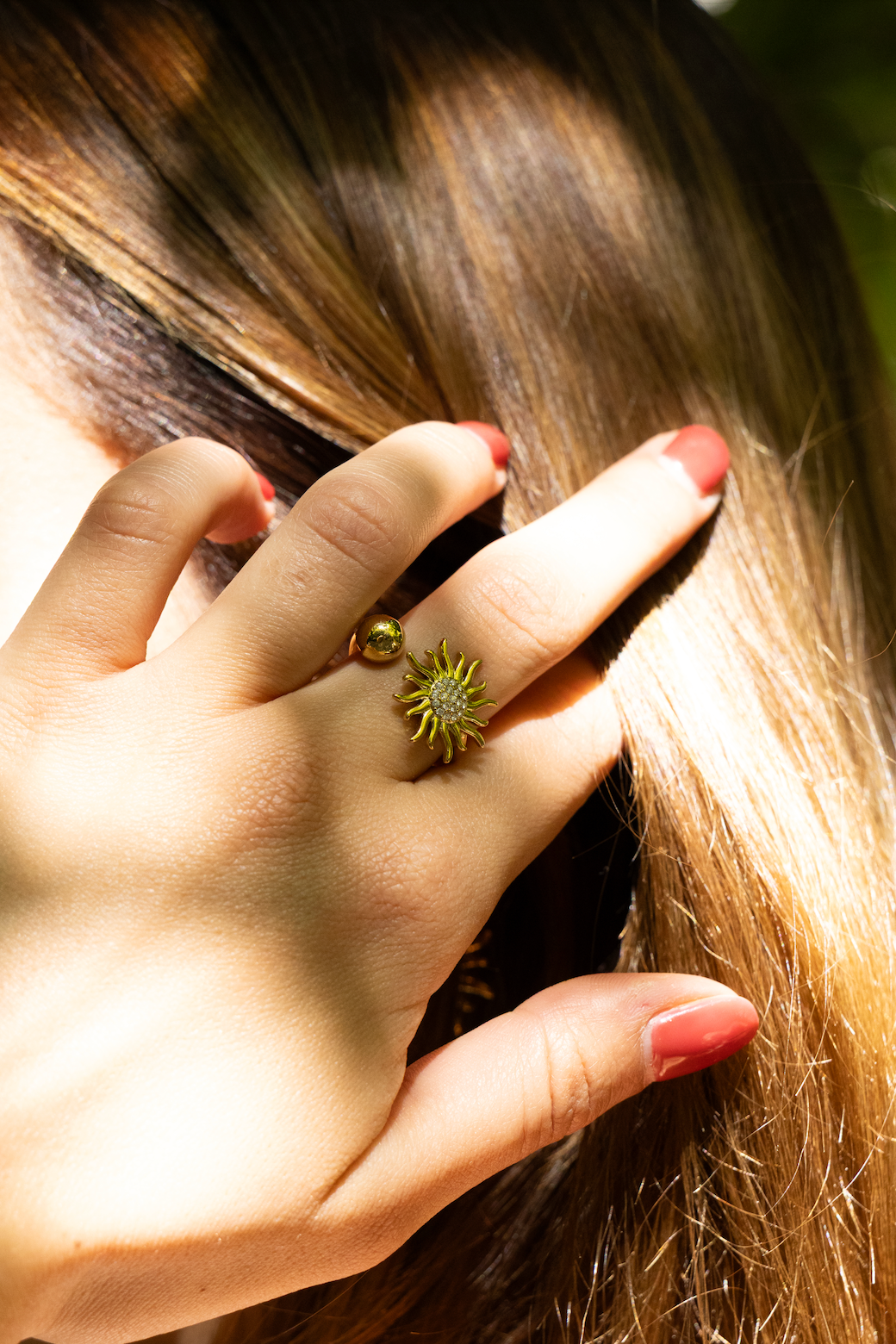 Sunset - Bague Soleil à Strass Bague
