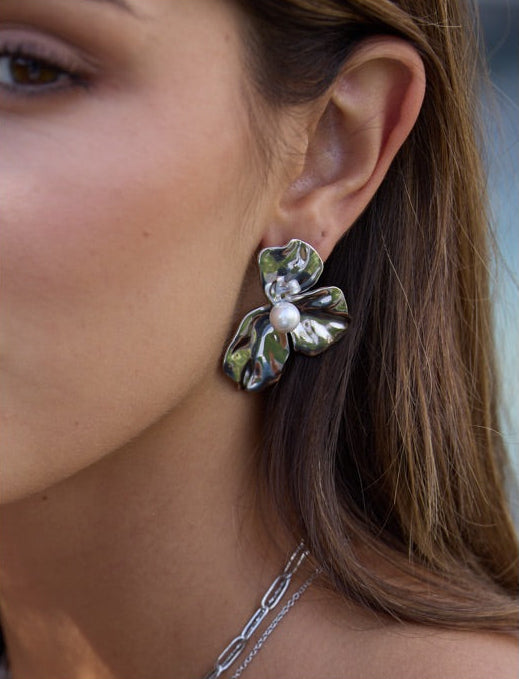 Marbella - Boucles Demi-Fleur Perlé Boucle d'oreille
