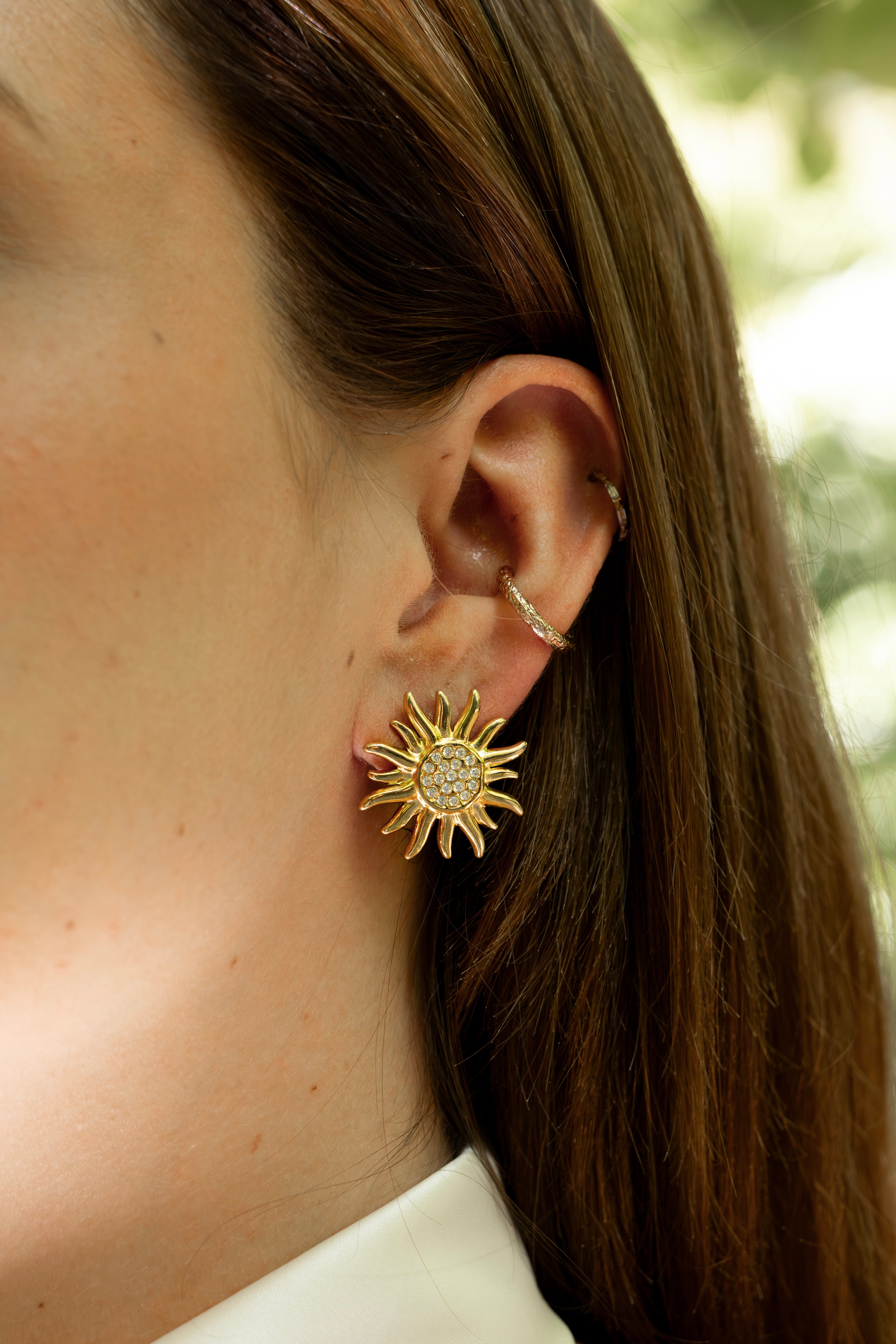 Sunset - Boucles d'oreilles Soleil à Strass Boucle d'oreille