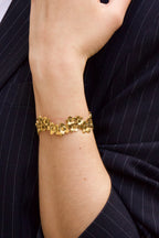 Rose - Jonc Fleur Doré ou Argenté Bracelet