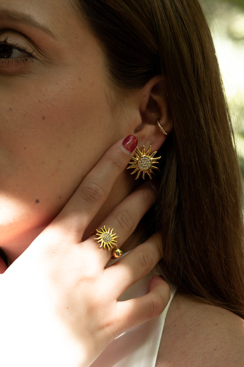 Sunset - Boucles d'oreilles Soleil à Strass Boucle d'oreille